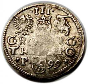 Obrazek 2 dla: Trojak 1599 Zygmunt III Waza Poznań