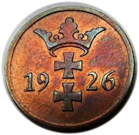 Obrazek 2 dla: 2 fenigi 1926 Wolne Miasto Gdańsk Berlin