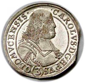 Obrazek dla: 3 krajcary 1695 Karol II Lichtenstein Ołomuniec