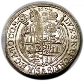 Obrazek 2 dla: 3 krajcary 1695 Karol II Lichtenstein Ołomuniec