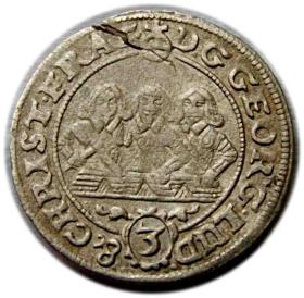 Obrazek dla: 3 krajcary 1657 Jerzy III Ludwik IV Chrystian Księstwo Brzesko  Legnicko  Wołowskie Brzeg