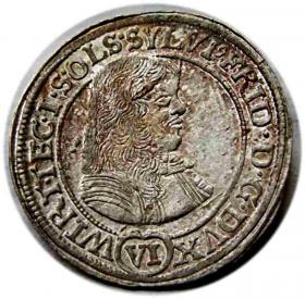 Obrazek dla: 6 krajcarów 1674 Sylwiusz Fryderyk Witemberski Księstwo Oleśnickie Oleśnica