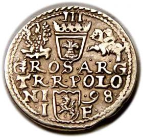 Obrazek 2 dla: Trojak 1598 Zygmunt III Waza Olkusz