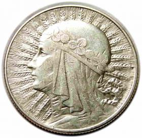 Obrazek dla: 5 złotych 1934, Głowa Kobiety, II RP, Warszawa