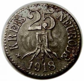 Obrazek 2 dla: 25 fenigów 1918 Nowa Ruda / Neurode