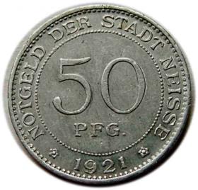 Obrazek dla: 50 fenigów 1921 Nysa / Neisse