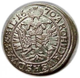 Obrazek 2 dla: 3 krajcary 1670 Leopold I Habsburg Wrocław