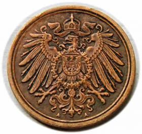 Obrazek 2 dla: 1 fenig 1905 Wilhelm II Hohenzollern Niemcy Berlin