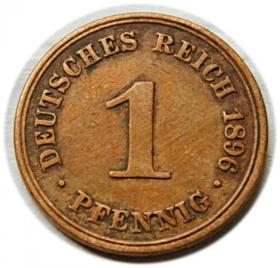 Obrazek dla: 1 fenig 1896 Wilhelm II Hohenzollern Niemcy Berlin
