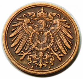 Obrazek 2 dla: 1 fenig 1907 Wilhelm II Hohenzollern Niemcy Berlin