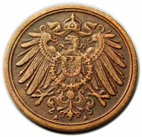 Obrazek 2 dla: 1 fenig 1911 Wilhelm II Hohenzollern Niemcy Berlin