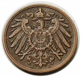Obrazek 2 dla: 1 fenig 1914 Wilhelm II Hohenzollern Niemcy Hamburg