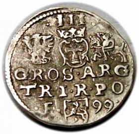 Obrazek 2 dla: Trojak 1599 Zygmunt III Waza Wschowa