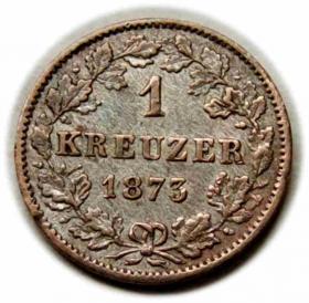 Obrazek dla: 1 krajcar 1873 Karol Wirtemberski Wirtembergia