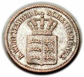 Obrazek 2 dla: 1 krajcar 1873 Karol Wirtemberski Wirtembergia