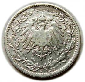 Obrazek 2 dla: 1/2 marki 1905 Wilhelm II Hohenzollern Niemcy Hamburg
