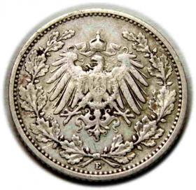 Obrazek 2 dla: 1/2 marki 1906 Wilhelm II Hohenzollern Niemcy Muldenhutten