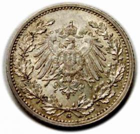 Obrazek 2 dla: 1/2 marki 1911 Wilhelm II Hohenzollern Niemcy Karlsruhe