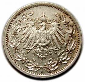 Obrazek 2 dla: 1/2 marki 1914 Wilhelm II Hohenzollern Niemcy Berlin