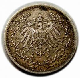 Obrazek 2 dla: 1/2 marki 1915 Wilhelm II Hohenzollern Niemcy Berlin