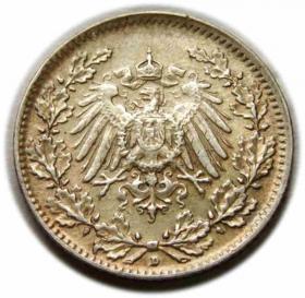 Obrazek 2 dla: 1/2 marki 1916 Wilhelm II Hohenzollern Niemcy Monachium