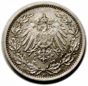 Obrazek 2 dla: 1/2 marki 1918 Wilhelm II Hohenzollern Niemcy Berlin