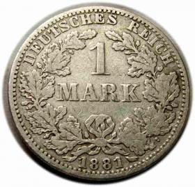 Obrazek dla: 1 marka 1881 Wilhelm I Hohenzollern Niemcy Berlin