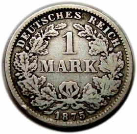 Obrazek dla: 1 marka 1875 Wilhelm I Hohenzollern Niemcy Stuttgart