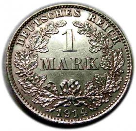 Obrazek dla: 1 marka 1914 Wilhelm II Hohenzollern Niemcy Hamburg
