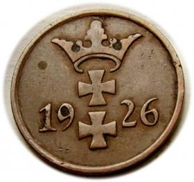 Obrazek 2 dla: 1 fenig 1926 Wolne Miasto Gdańsk