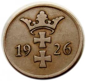 Obrazek 2 dla: 2 fenigi 1926 Wolne Miasto Gdańsk Berlin