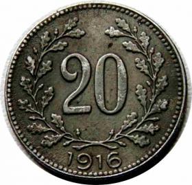 Obrazek dla: 20 halerzy 1916 AustroWęgry