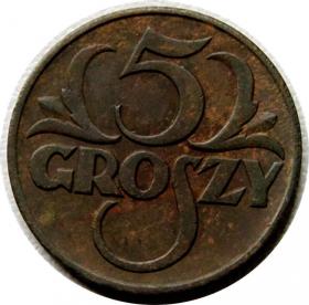 Obrazek dla: 5 groszy 1937 II RP Warszawa