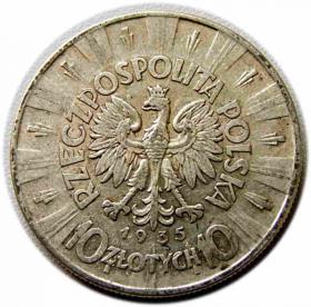 Obrazek 2 dla: 10 złotych 1935 Józef Piłsudski, Warszawa