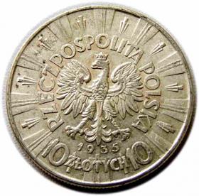 Obrazek 2 dla: 10 złotych 1935 Józef Piłsudski Warszawa
