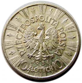 Obrazek 2 dla: 10 złotych 1936 Józef Piłsudski Warszawa