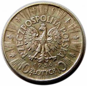 Obrazek 2 dla: 10 złotych 1936 Józef Piłsudski Warszawa