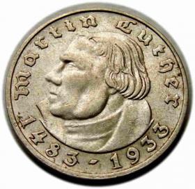 Obrazek dla: 2 marki 1933 Marcin Luter Niemcy Berlin 