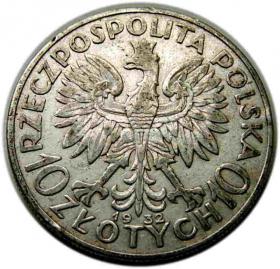 Obrazek 2 dla: 10 złotych 1932 Głowa Kobiety Londyn