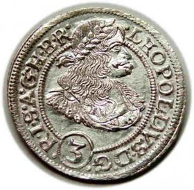 Obrazek dla: 3 krajcary 1670 Leopold I Habsburg Wrocław
