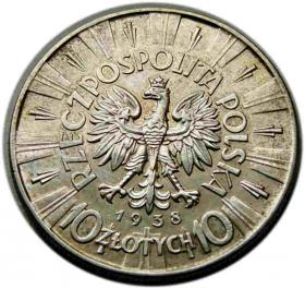Obrazek 2 dla: 10 złotych 1938 Józef Piłsudski II RP Warszawa