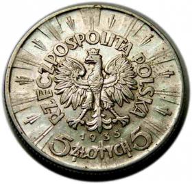 Obrazek 2 dla: 5 złotych 1935 Józef Piłsudski II RP Warszawa