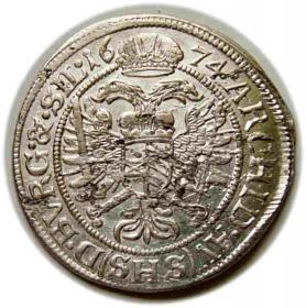 Obrazek 2 dla: 6 krajcarów 1674 Leopold I Habsburg Wrocław