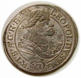 Obrazek dla: 6 krajcarów 1675 Leopold I Habsburg Wrocław
