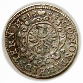 Obrazek 2 dla: 1 krajcar 1683 Chrystian Ulryk Księstwo Oleśnickie Oleśnica