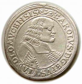 Obrazek dla: 6 krajcarów 1693 Karol II Lichtenstein Ołomuniec