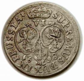 Obrazek 2 dla: Szóstak 1698 Fryderyk I Hohenzollern Prusy Królewiec