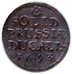 Obrazek dla: Szeląg 1693 Fryderyk I Pruski Prusy Królewiec