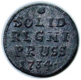 Obrazek dla: Szeląg 1734 Fryderyk Wilhelm I Prusy Królewiec