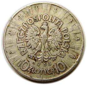 Obrazek 2 dla: 10 złotych 1935 Józef Piłsudski Warszawa